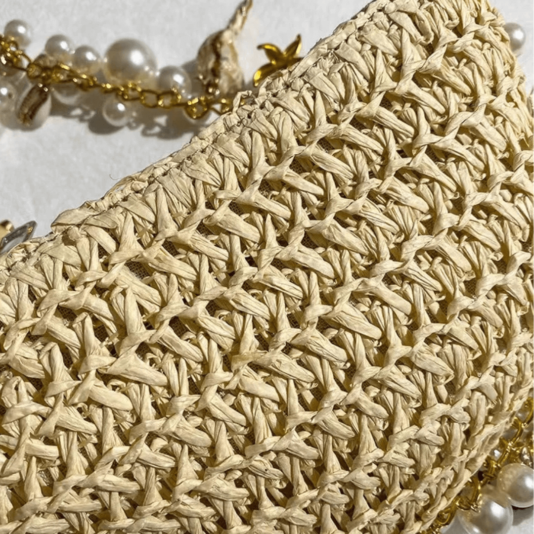 Bolsa de Palha Oceano Pérolas e Conchas - YESBELEZA