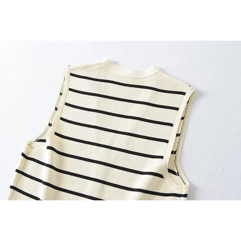 Colete Tricô Listrado Liza