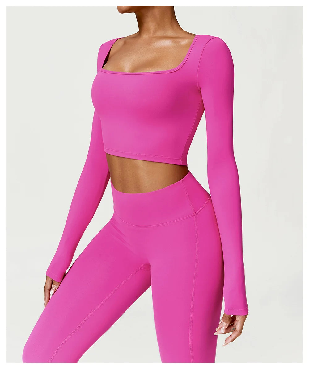 Cropped Fitness Manga Longa FlexActive