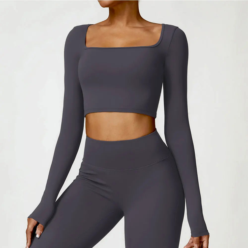 Cropped Fitness Manga Longa FlexActive
