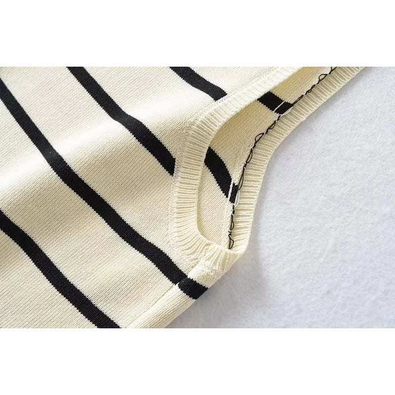 Colete Tricô Listrado Liza