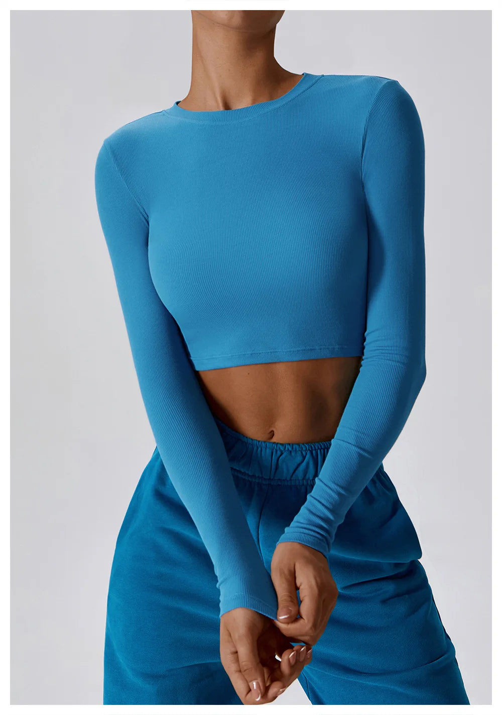 Cropped Manga Longa Fitness Nanda