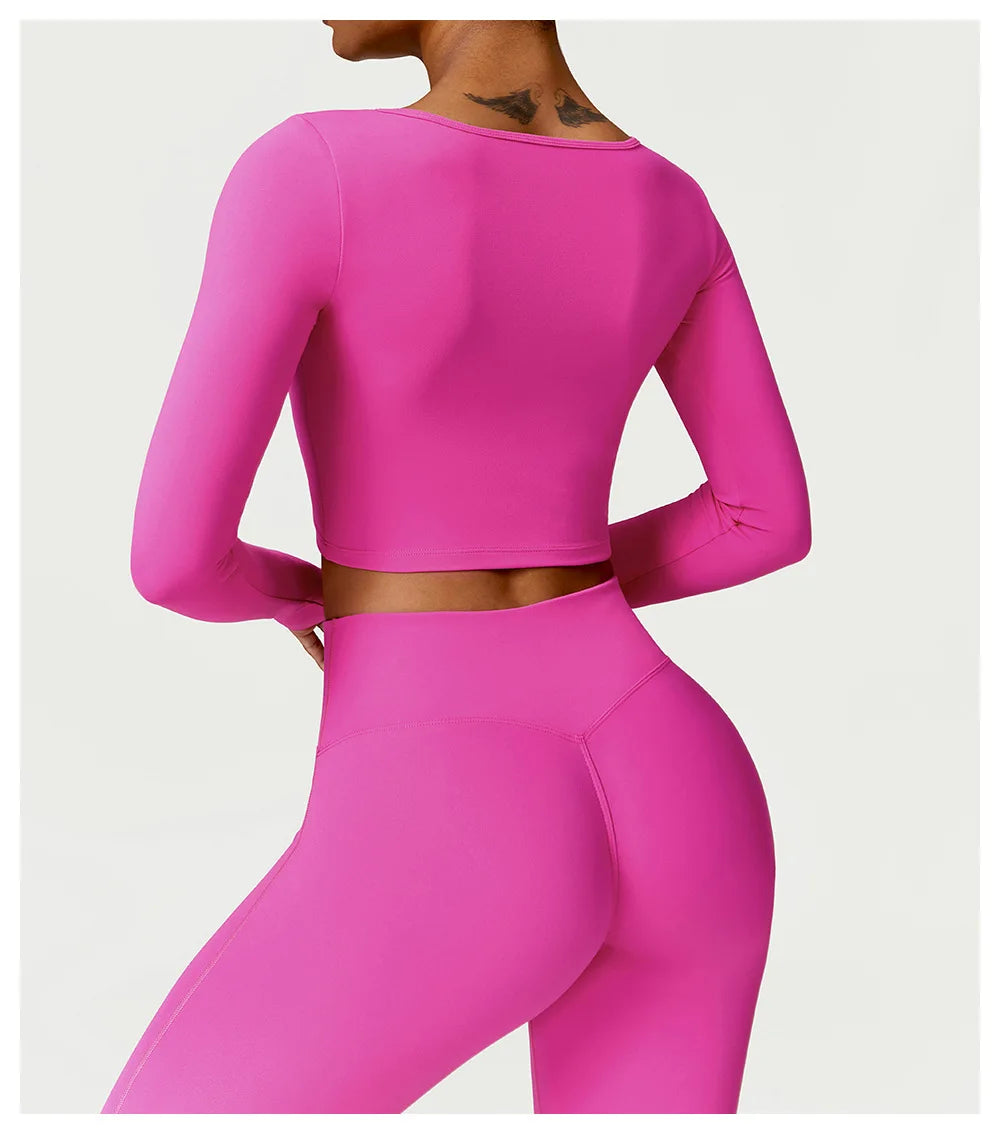 Cropped Fitness Manga Longa FlexActive