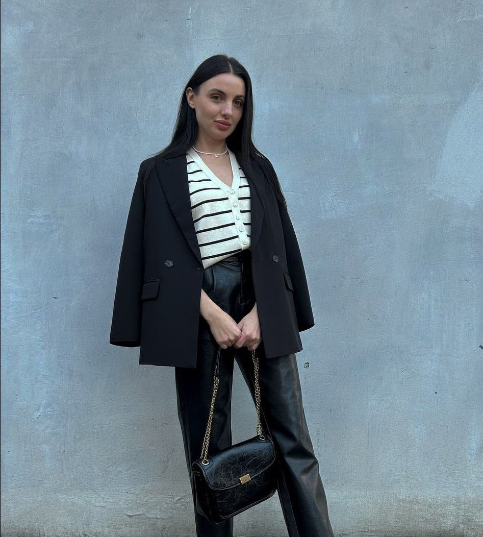 Colete Tricô Listrado Liza