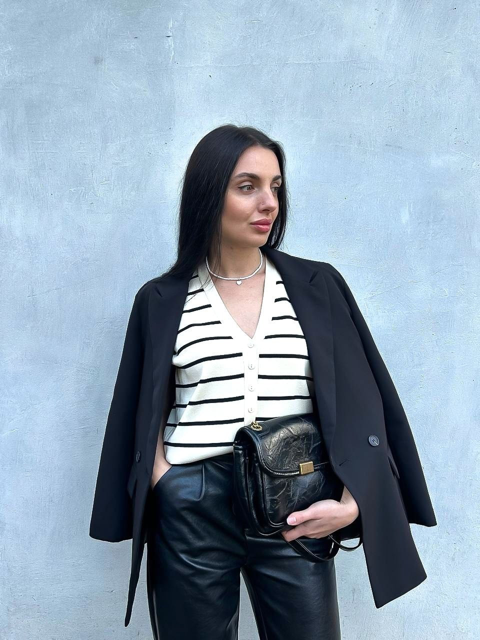 Colete Tricô Listrado Liza