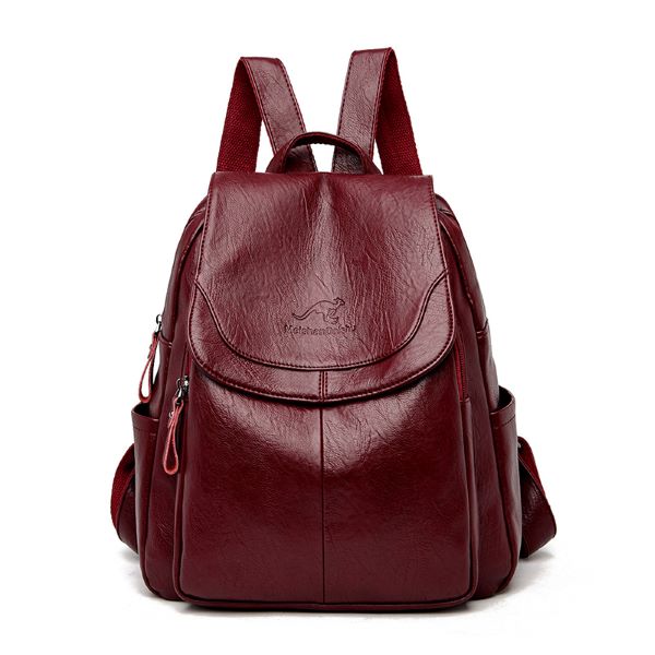 Mochila Couro; Legitimo Feminina; Mochila Couro Sintetico; Mochilas De Couro Feminina; Mochila de Couro Feminina; Mochila Feminina Jasmim; mochila Vermelha YESBELEZA;