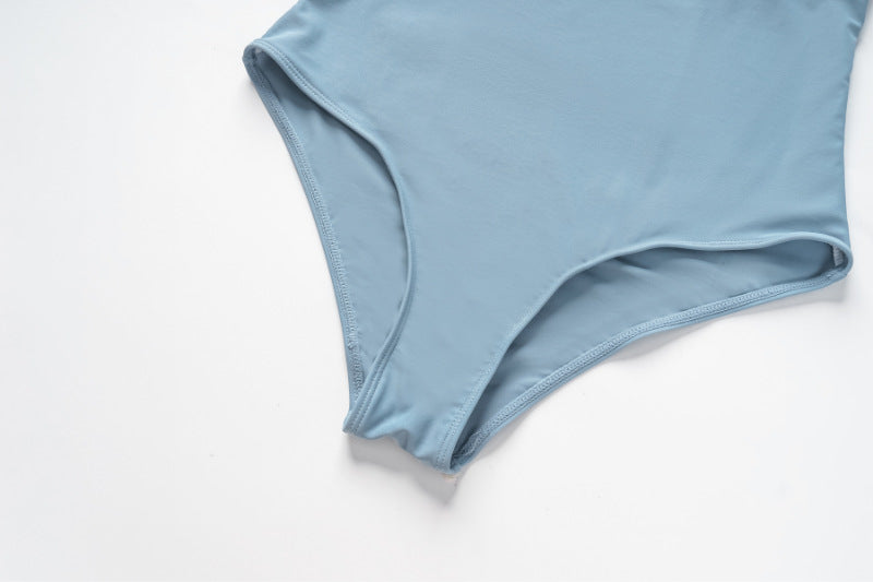 Body Azul com rosas Karola - YESBELEZA