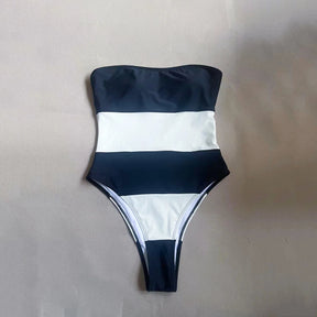 Maiô Body Branco e Preto Sarah