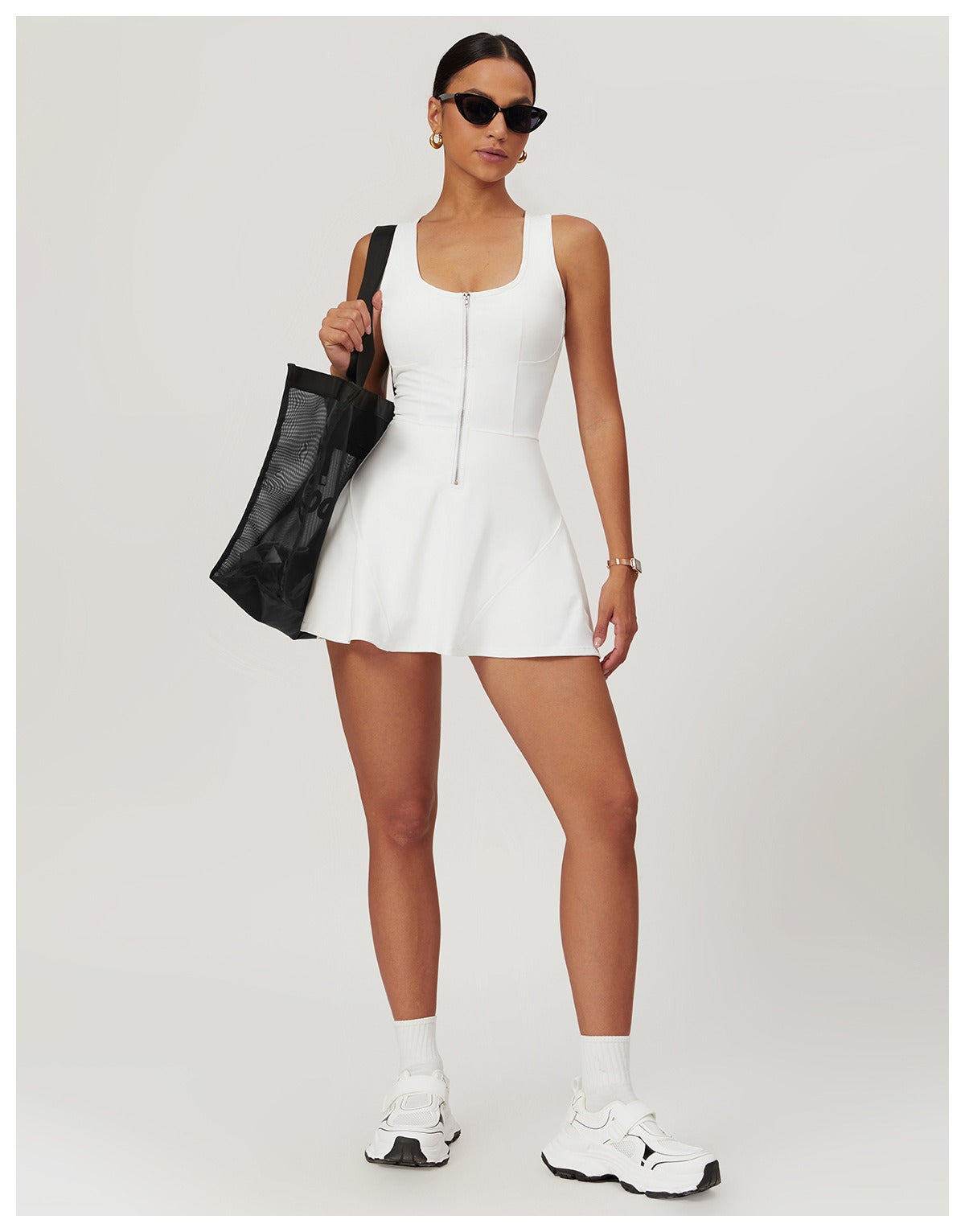 Macaquinho Vestido Shorts Saia Haven Off White - yesbeleza.com