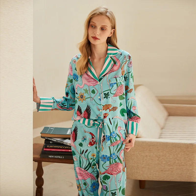 Pijama Azul Flamingo - YESBELEZA