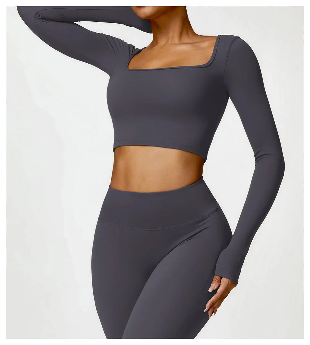 Cropped Fitness Manga Longa FlexActive