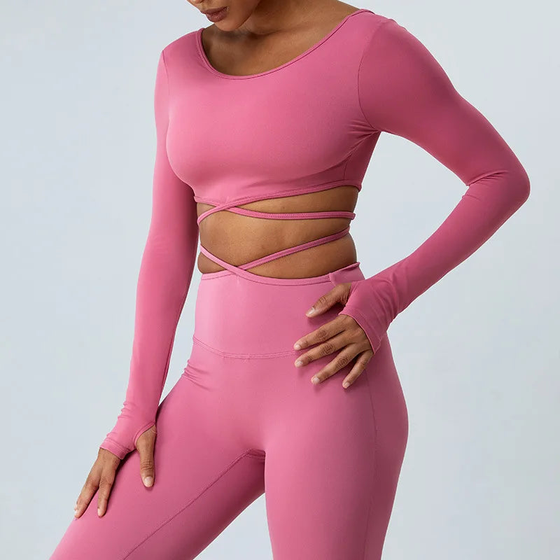 Camiseta Cropped Manga Longa Flow
