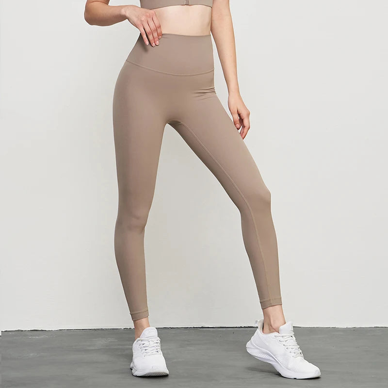 Calça Legging Cintura Alta Marrom Claro Beatriz - YESBELEZA
