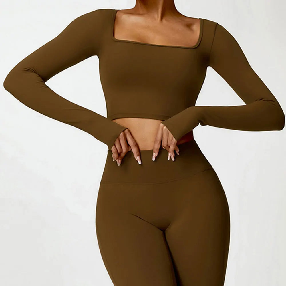 Cropped Fitness Manga Longa FlexActive