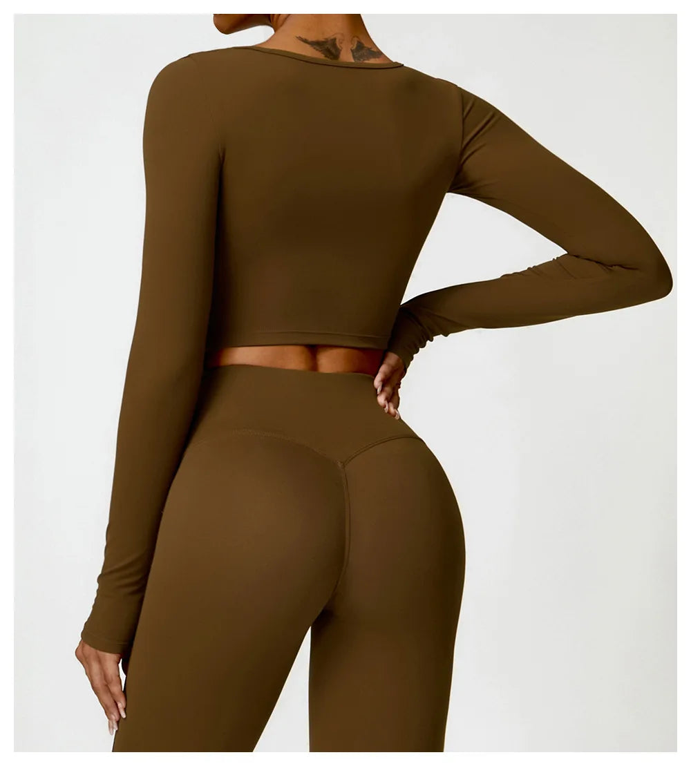 Cropped Fitness Manga Longa FlexActive