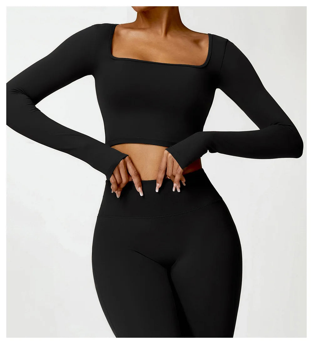 Cropped Fitness Manga Longa FlexActive