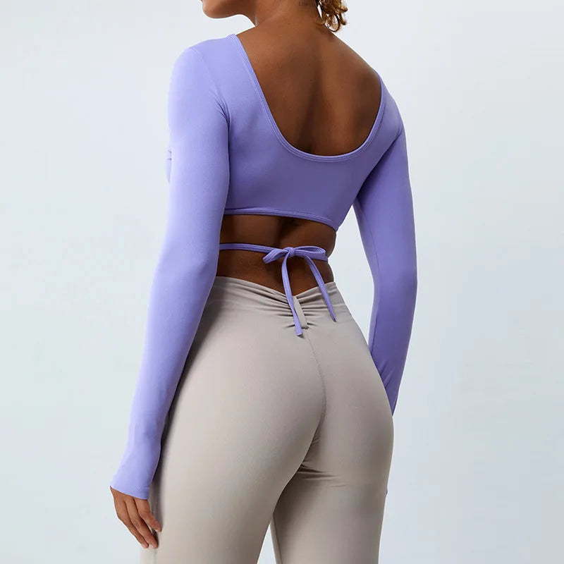 Camiseta Cropped Manga Longa Flow