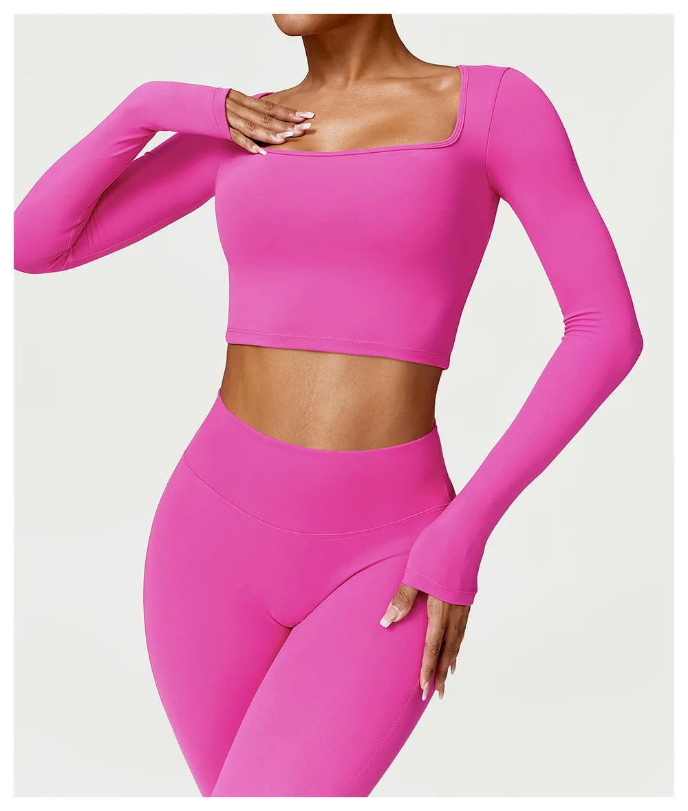 Cropped Fitness Manga Longa FlexActive