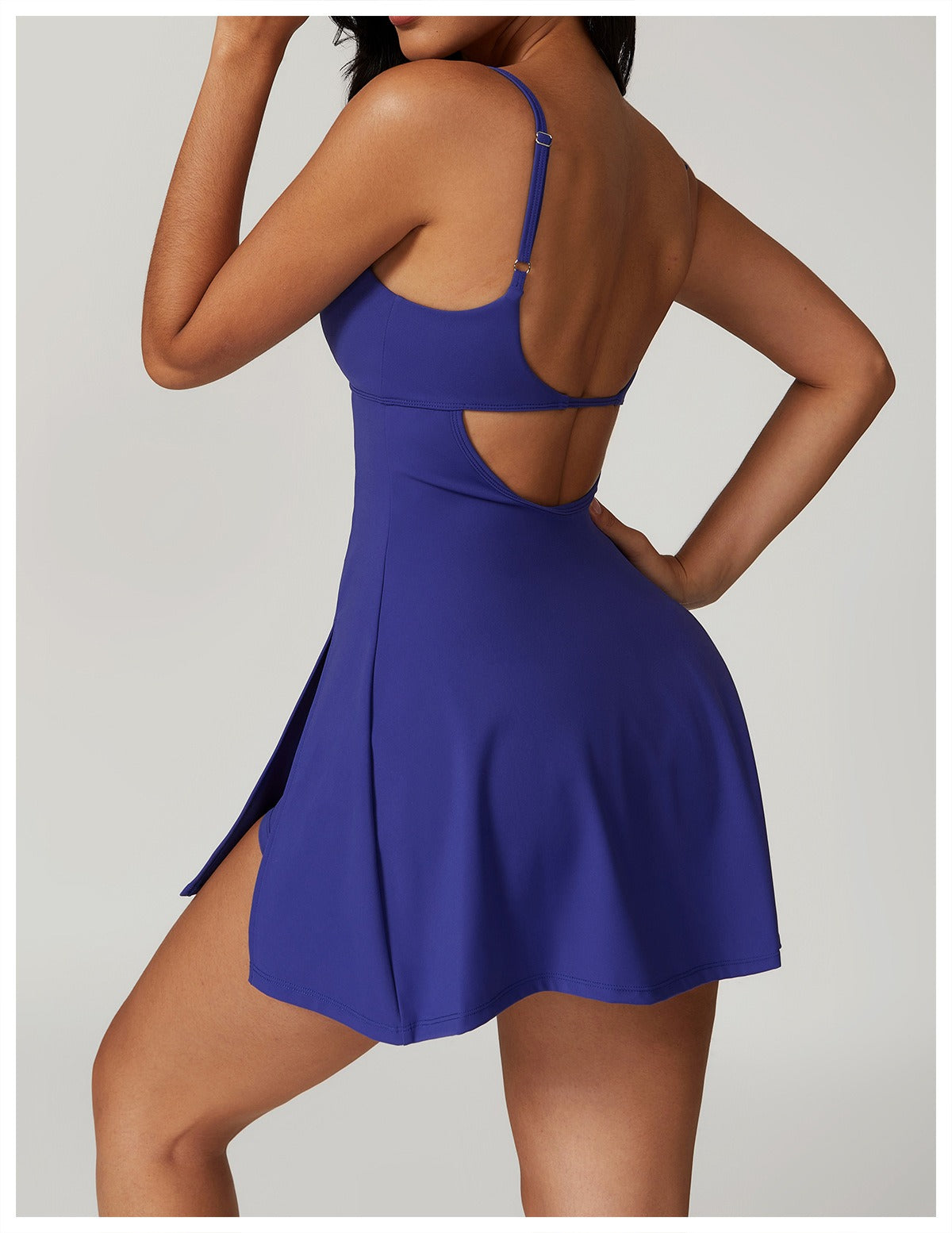 Macaquinho Vestido Shorts Saia Summer - Azul Marinho YesBeleza