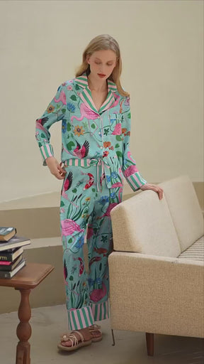 Pijama Azul Flamingo - YESBELEZA