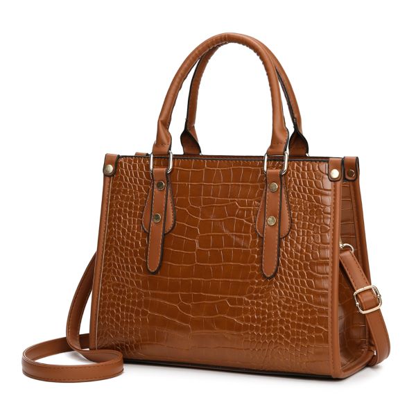 Bolsa Couro Tote Croco