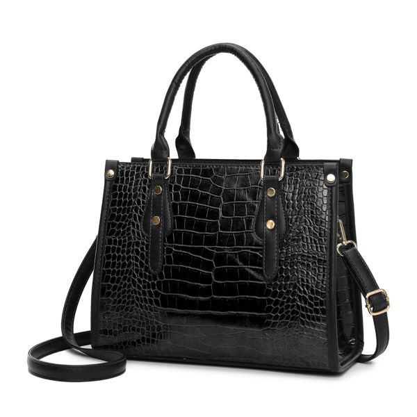 Bolsa Couro Tote Croco